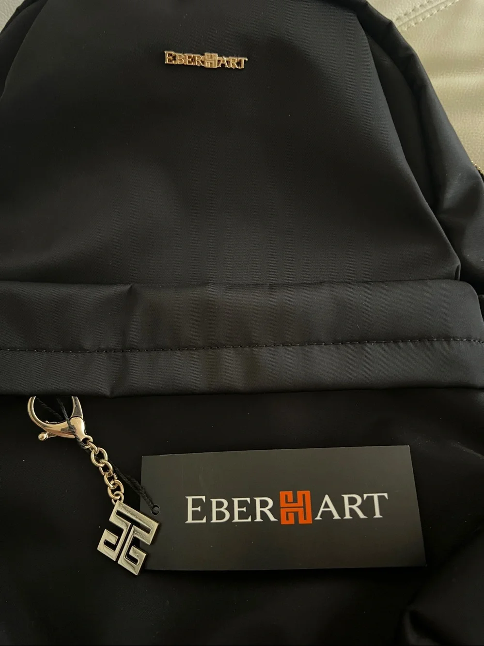 NWT Eberhart designed Germany Black Women's Backpack Sleek Everyday Bag